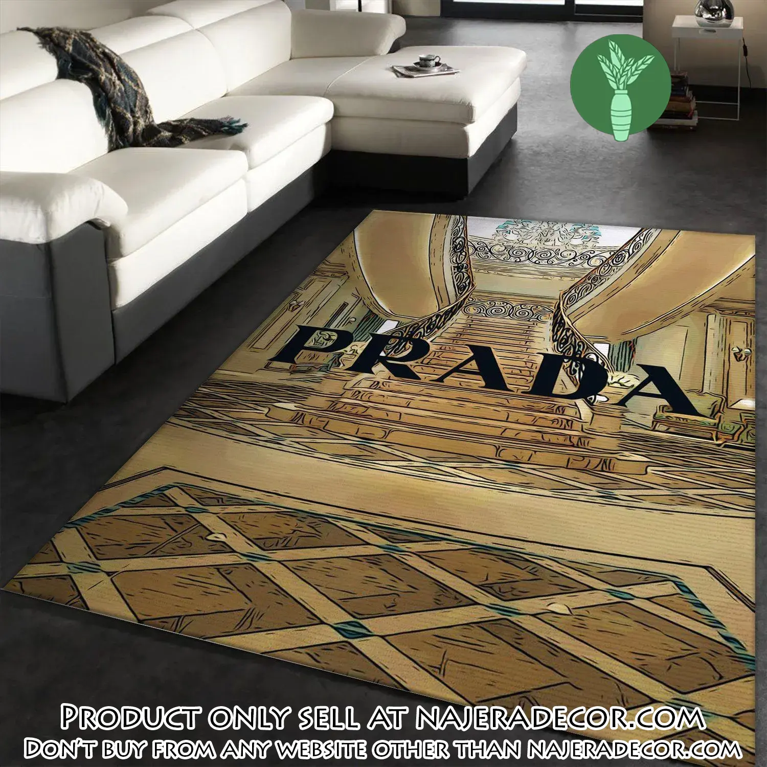 Prada fashion area rug fashion brand rug floor decor home decor njr2745831